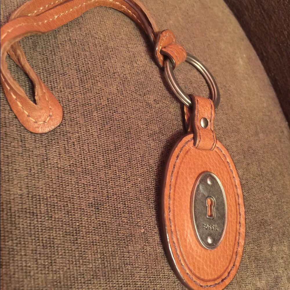 Fossil Keyfob with brown leather strap